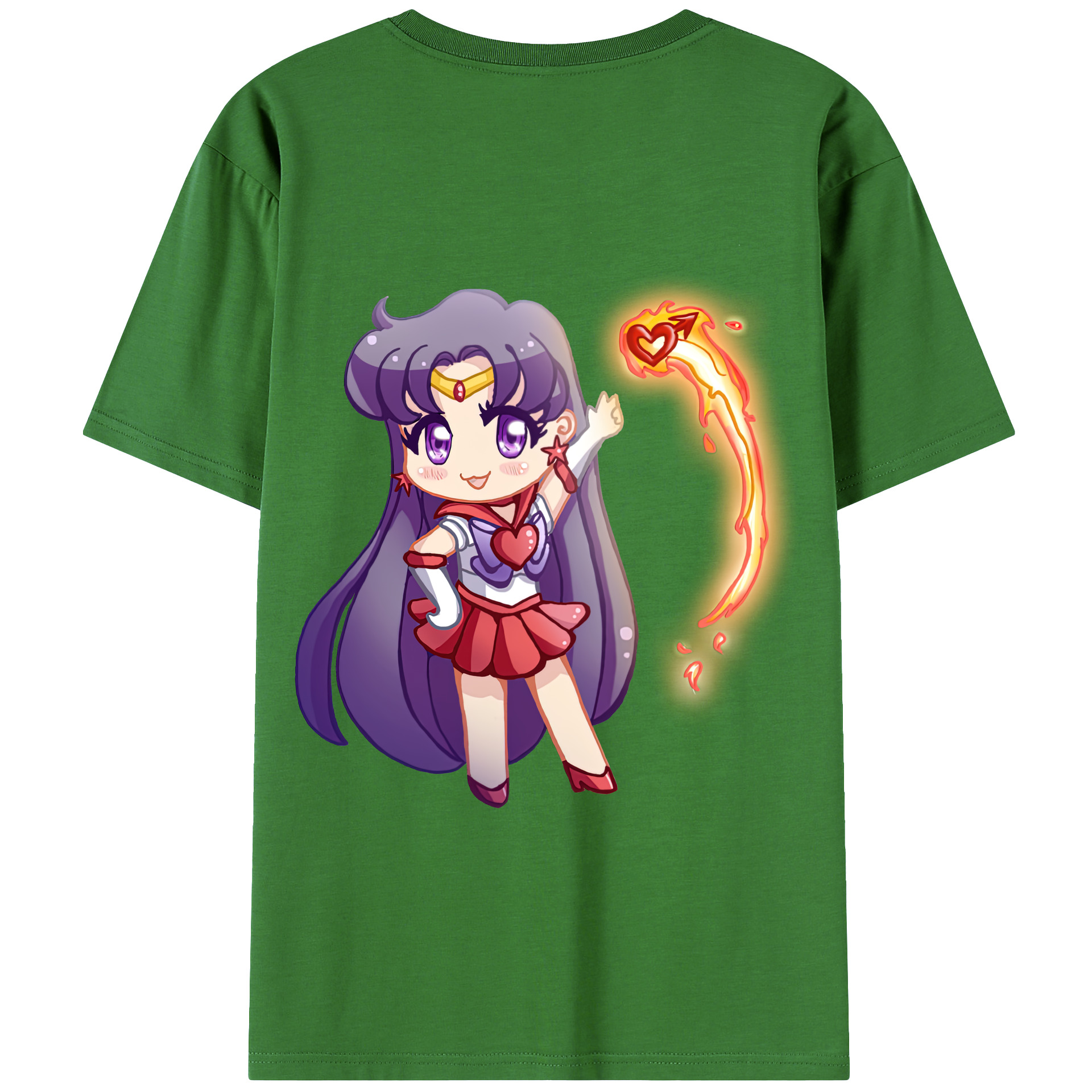 （画像用） 美少女戦士セーラームーン 火野レイ ひの レイ Sailor Moon Hino Rei （セーラーマーズ,Sailor Mars） レディース半袖Tシャツ(バックプリント)